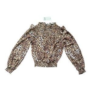Iris Brown Sequin Fitted Long Sleeve Blouse